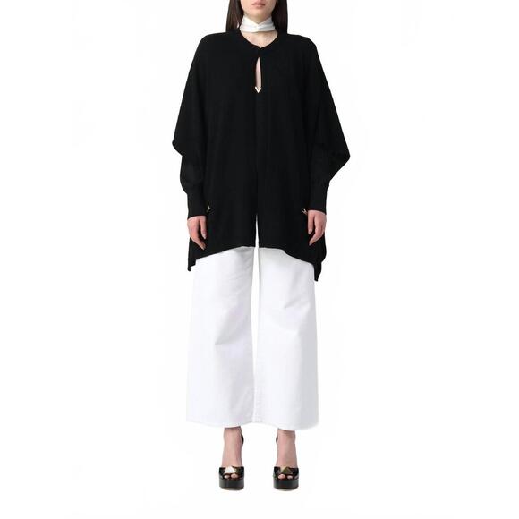 NEW VALENTINO women's cashmere poncho in black
